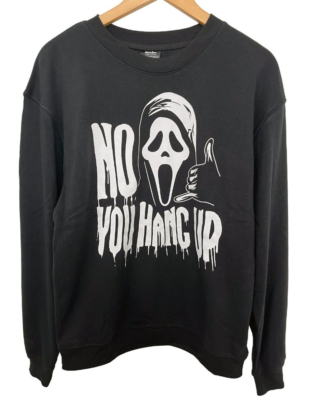 NWOT Ghost Face Women's Sweatshirt No You Hang Up Graphic Medium